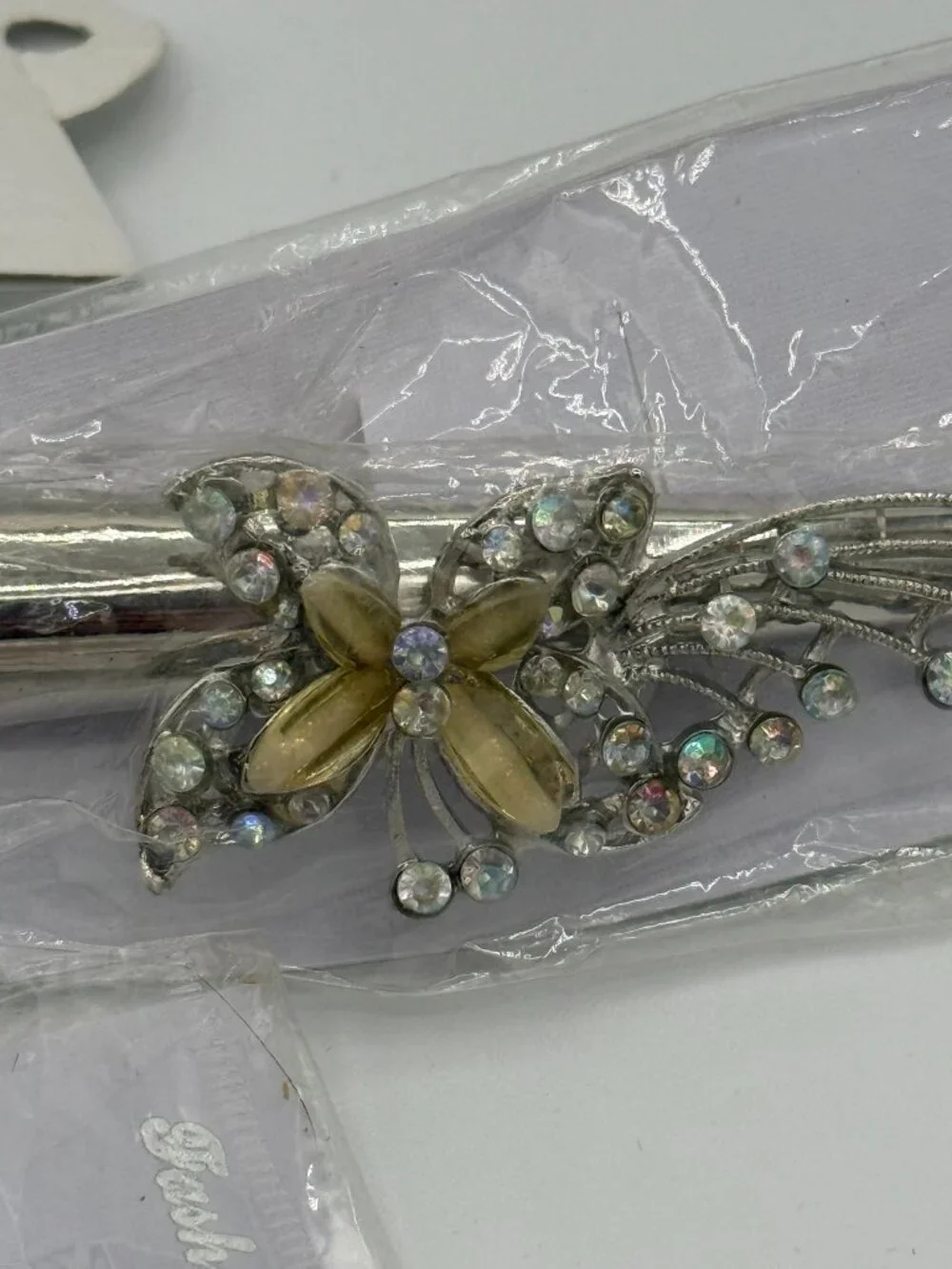 NIB Decorative Rhinestone Hair Clips Set of 3 Silver Tone Hair Accessories